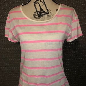 Pink and White Striped Shirt